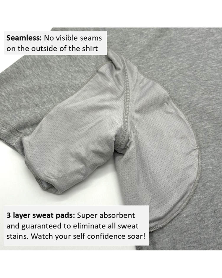 Grey 3-Pack Sweat Proof T-Shirt
